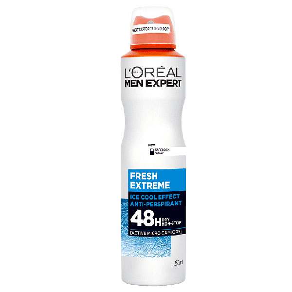 اسپری ضد تعریق لورال مدل loreal man expert fresh extreme حجم ۲۵۰ میل