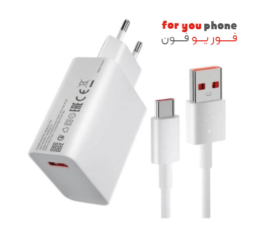 شارژر اصلی شیائومی توان 33 وات دو پین همراه کابل — تصویر ۲