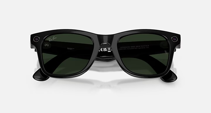 عینک هوشمند RAY-BAN | META WAYFARER Matte Black–Clear/Graphite Green Transitions S53 — تصویر ۳