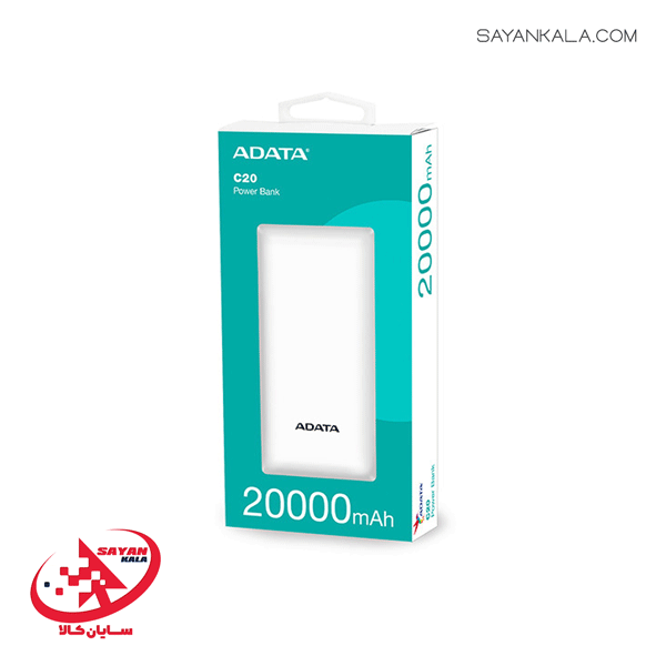 پاوربانک ای دیتا مدل POWER BANK ADATA C20 20000mAH WHITE — تصویر ۲