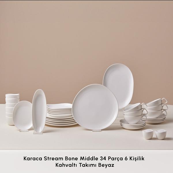 سرویس صبحانه خوری 6 نفره 34 پارچه کاراجا هوم مدل Stream Bone Middle — تصویر ۴