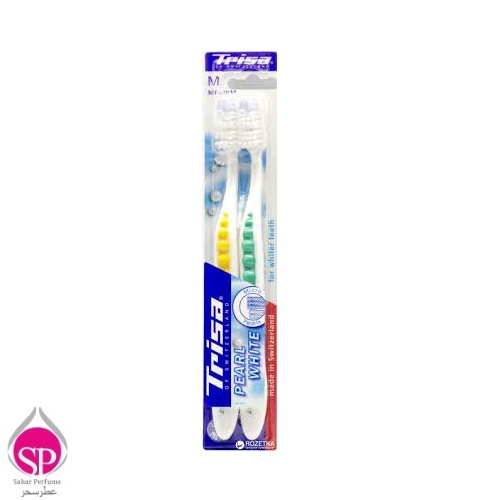 پک مسواک تریزا مدل PWhite earl با برس متوسط 2 عدد — تصویر ۲