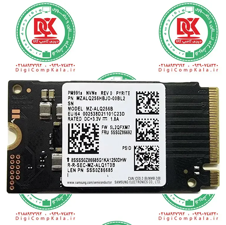 اس اس دی اینترنال Samsung PM991a SSD 256GB NVMe M.2 2242 PCIe x4 Gen 3*4 ظرفیت 256 گیگابایت پایه کوتاه — تصویر ۲