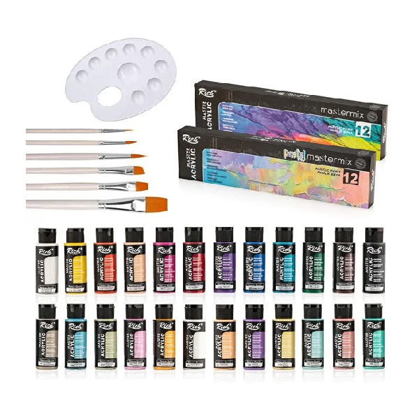 ست اکریلیک 24 رنگ 12 میلی لیتر ریچ مدل Mastermix — تصویر ۲