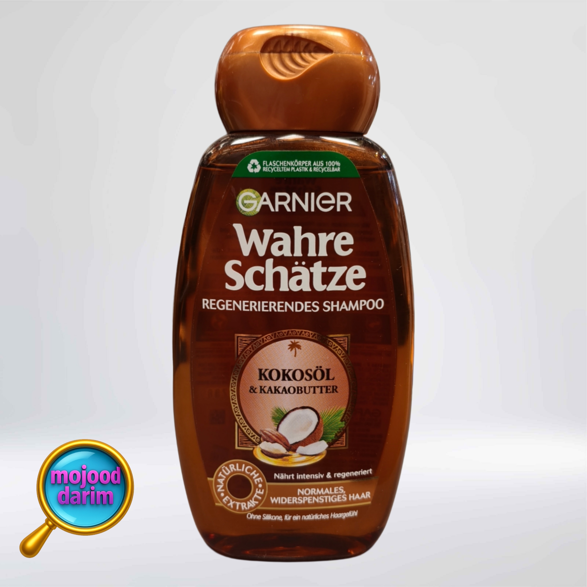 شامپو گارنیر نارگیل و کره کاکائو مخصوص موهای وز و خشک | Garnier Original Remedies Coconut Oil & Cocoa Butter Smoothing Shampoo 250ml — تصویر ۲