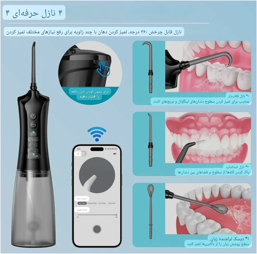واترجت هوشمند OGVDOE مدل C6SE-BT | اتصال به اپلیکیشن — تصویر ۴