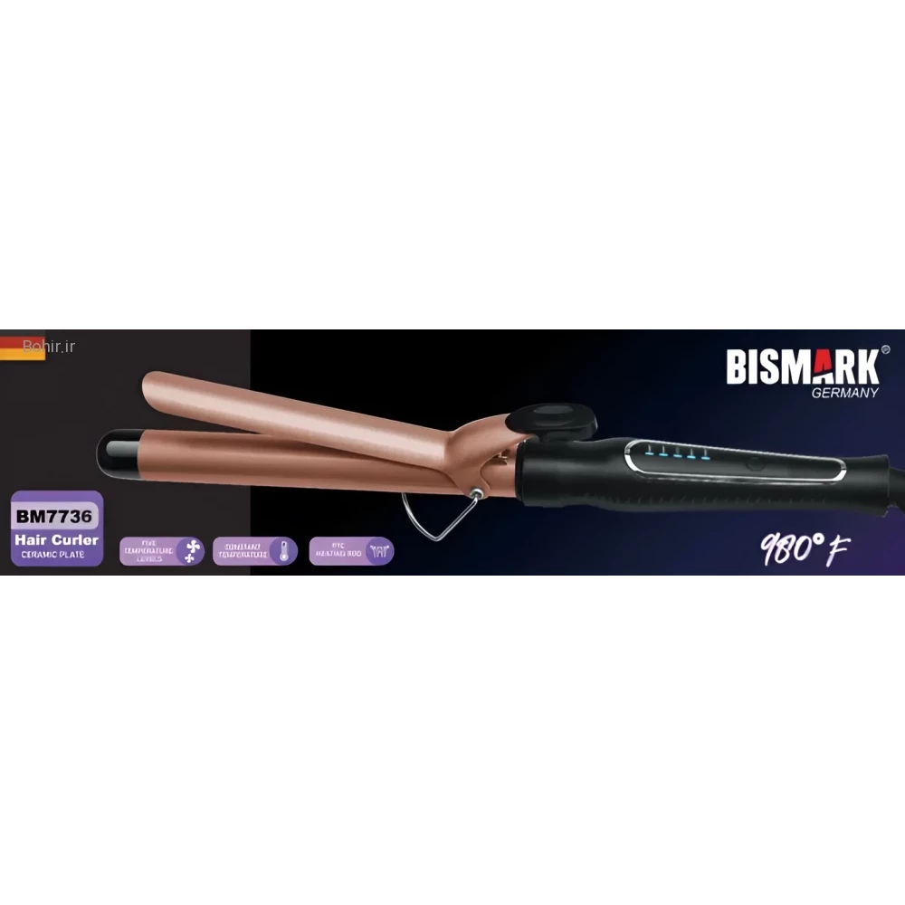 فر کننده مو سرامیکی و حرفه ای بیسمارک مدل BM7736 — تصویر ۳