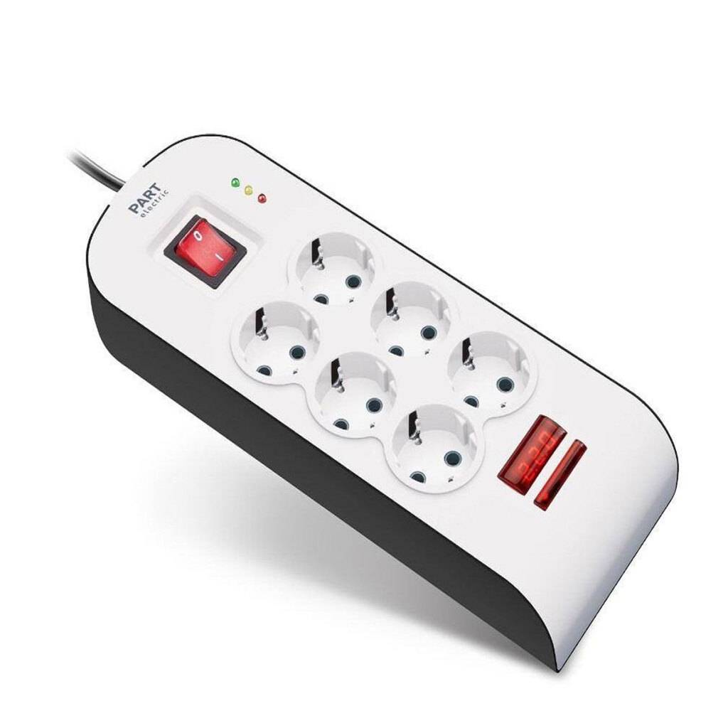 محافظ 6 خانه ارت دار با کلید و کابل 1/8متر کد8794 — تصویر ۲
