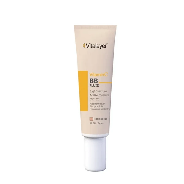 بی بی فلوئید روشن کننده مدل ویتامین C رز بژ ویتالیر 30 میلی‌لیتر Vitalayer