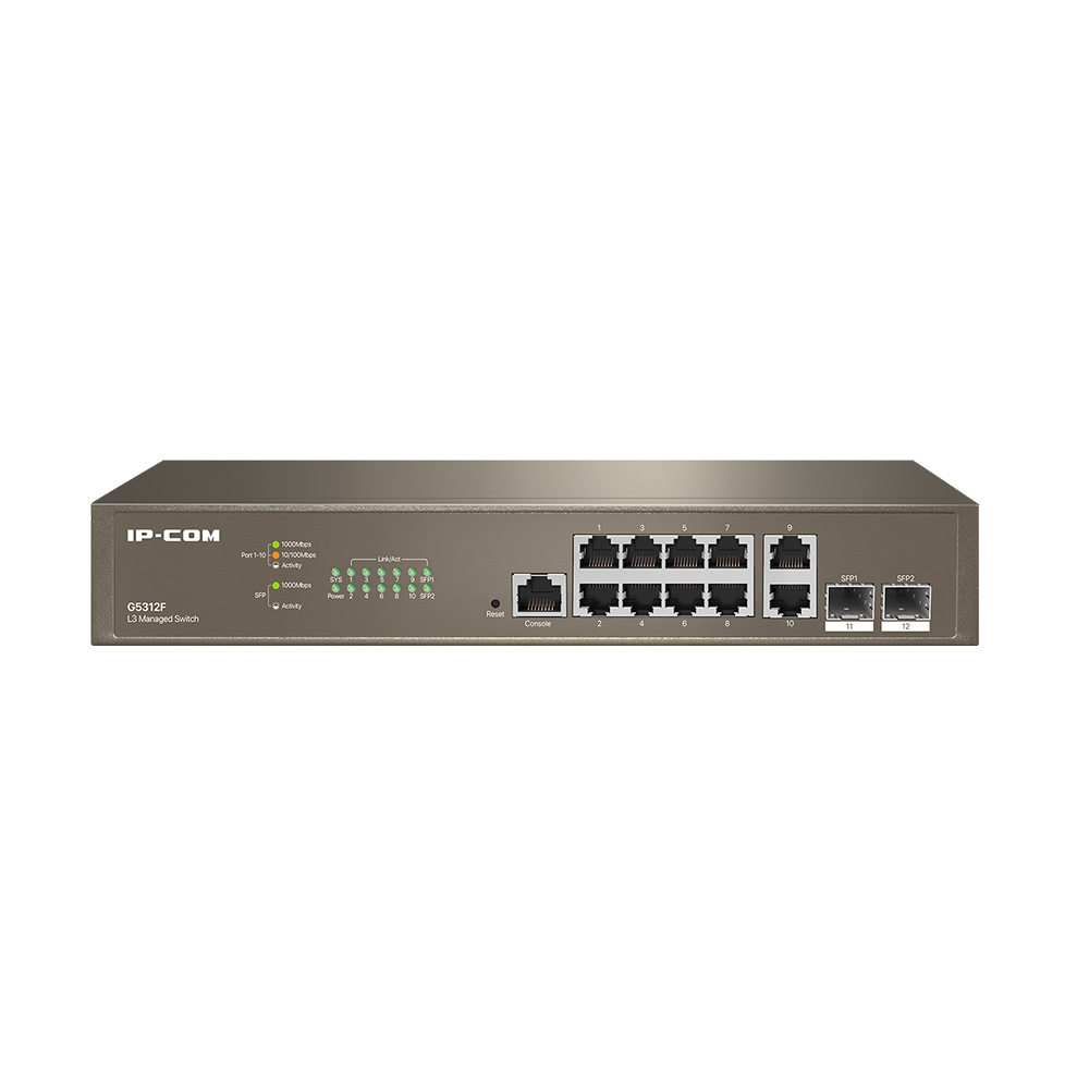 سوئیچ 10 پورت مدیریتی آی پی کام مدل IP-COM G5312F — تصویر ۲