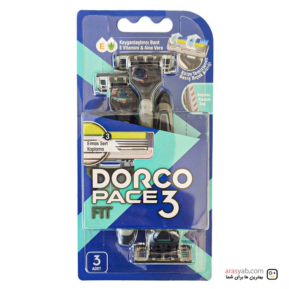 خودتراش سه لبه دورکو DORCO مدل Pace 3 fit بسته 3 عددی