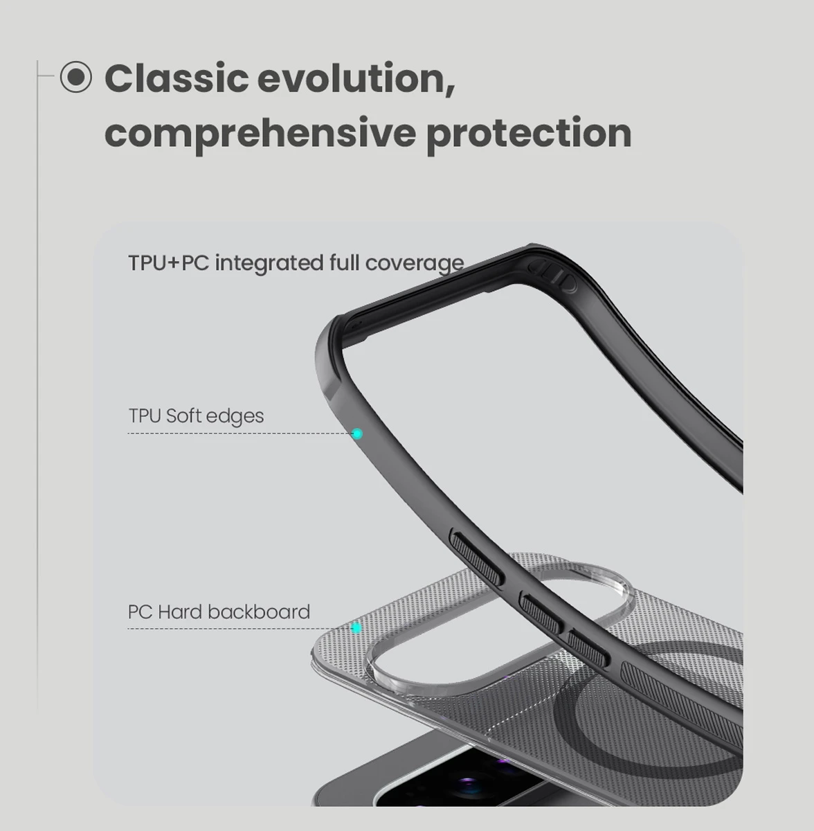 قاب ضدضربه دودی مگنتی Google Pixel 10 مارک نیلکین مدل Super Frosted Shield Pro Clear Magnetic — تصویر ۴