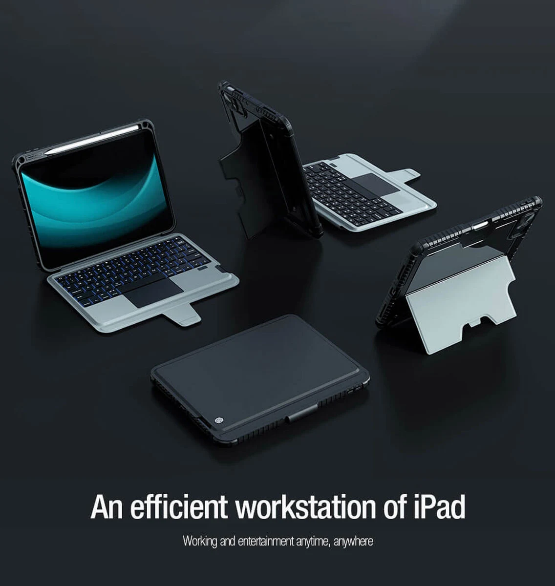 کیف کلاسوری iPad 10 با صفحه کلید بلوتوثی برند نیلکین مدل Bumper Combo — تصویر ۶