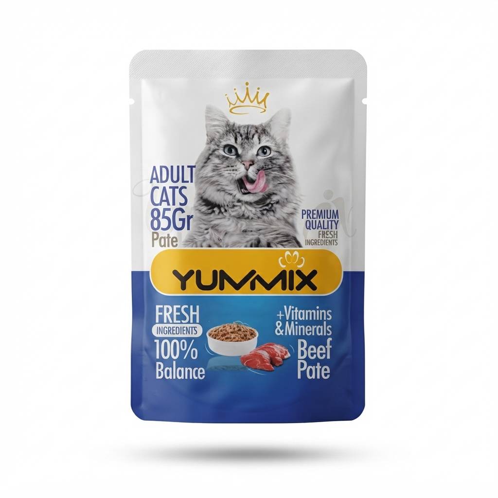پوچ گربه Yummix – طعم گوشت (۸۵ گرم)