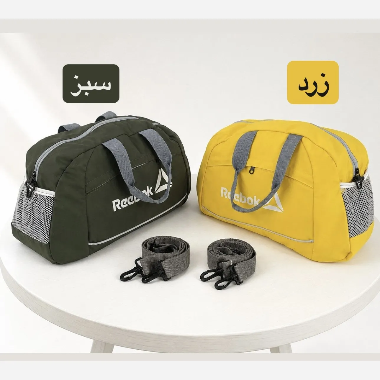 ساک ورزشی پارچه ای ابعاد 45 در 25 در 15 سانتیمتر با بند بلند و زیپ — تصویر ۸