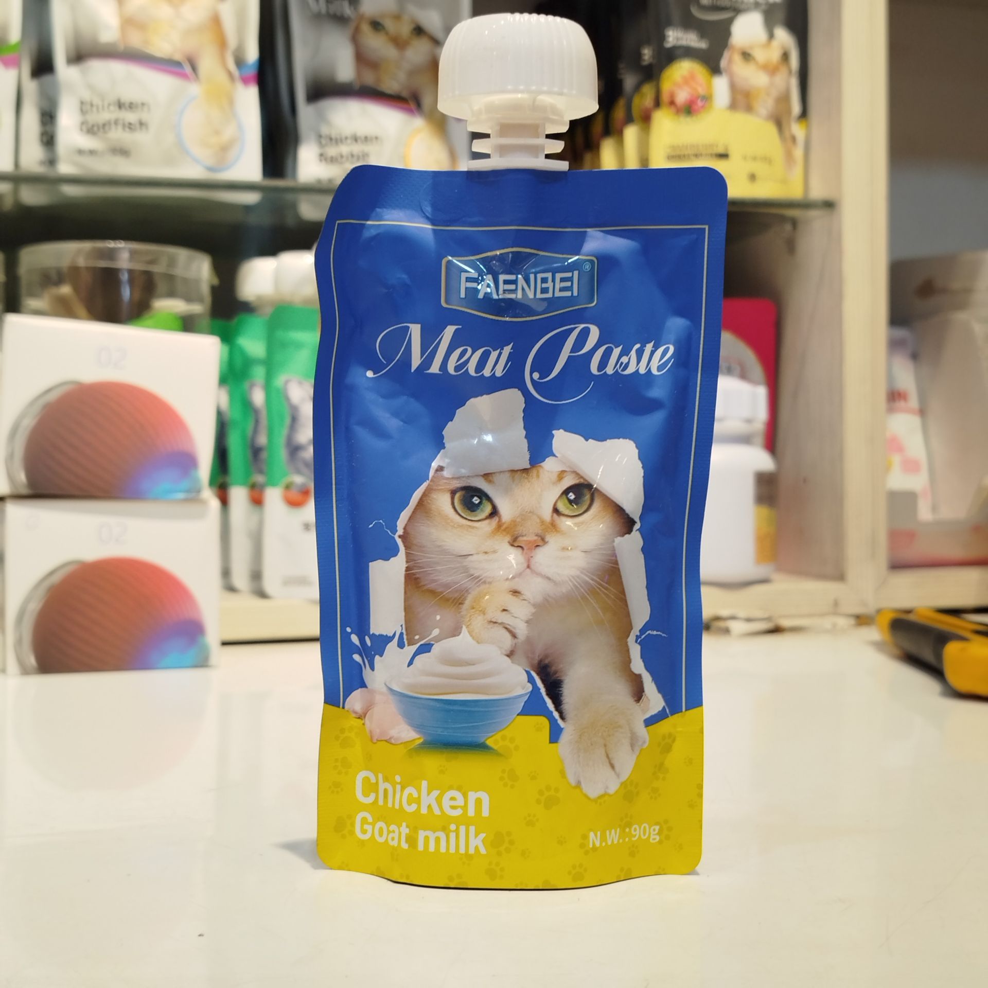 پودینگ گربه فنبی طعم مرغ در شیر بز 90 گرمی