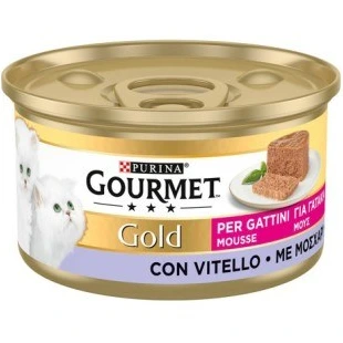 کنسرو گربه گورمت گلد Gourmet Gold طعم گوساله بافت پته وزن 85 گرم