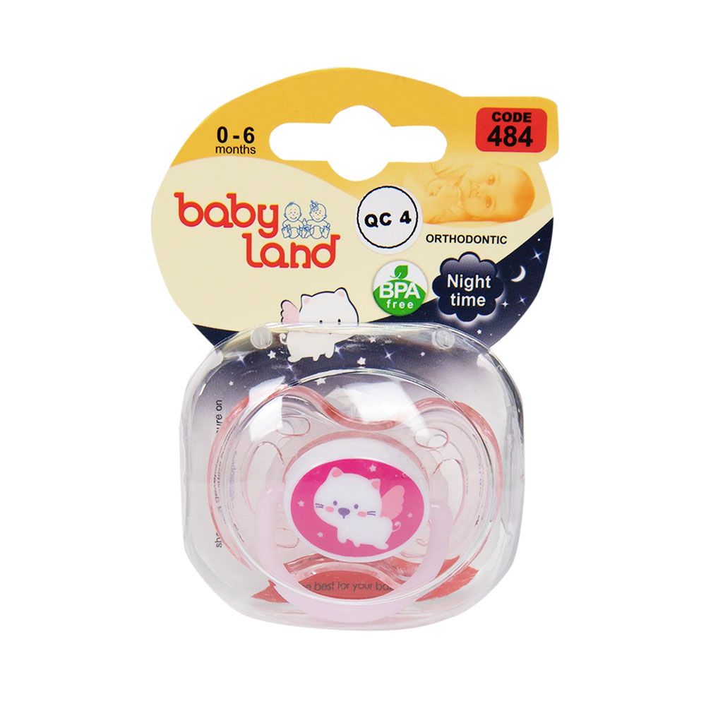 پستانک النا شب تاب ارتودنسی طرح گربه 0-6 ماه بی بی لند کد 484 babyland کد 484 — تصویر ۳