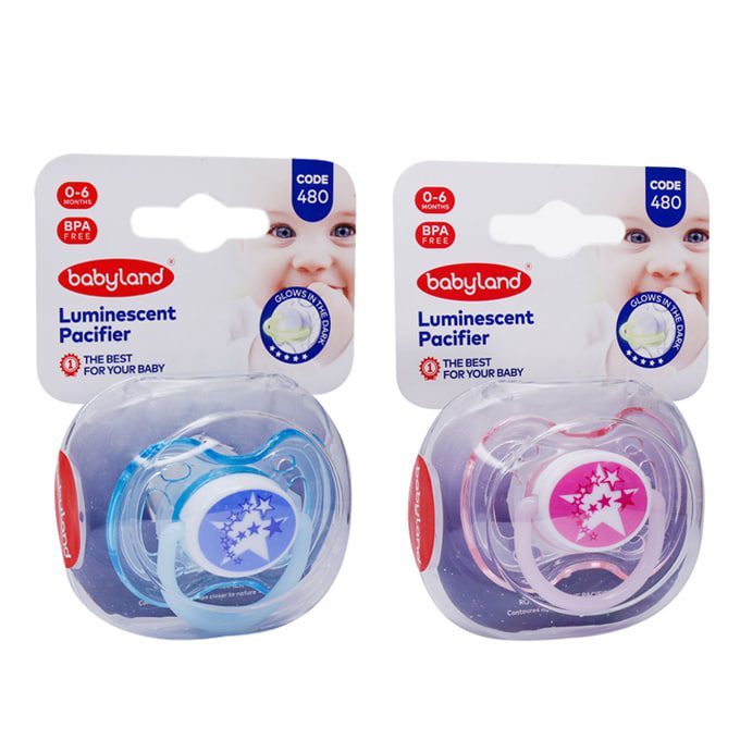پستانک النا شب تاب فندوقی طرح ستاره 0-6 ماه بی بی لند babyland کد 480 — تصویر ۲