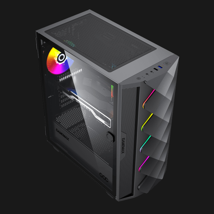 قاب کیس گیمینگ گیم‌مکس مدل GAMEMAX Diamond Black — تصویر ۳