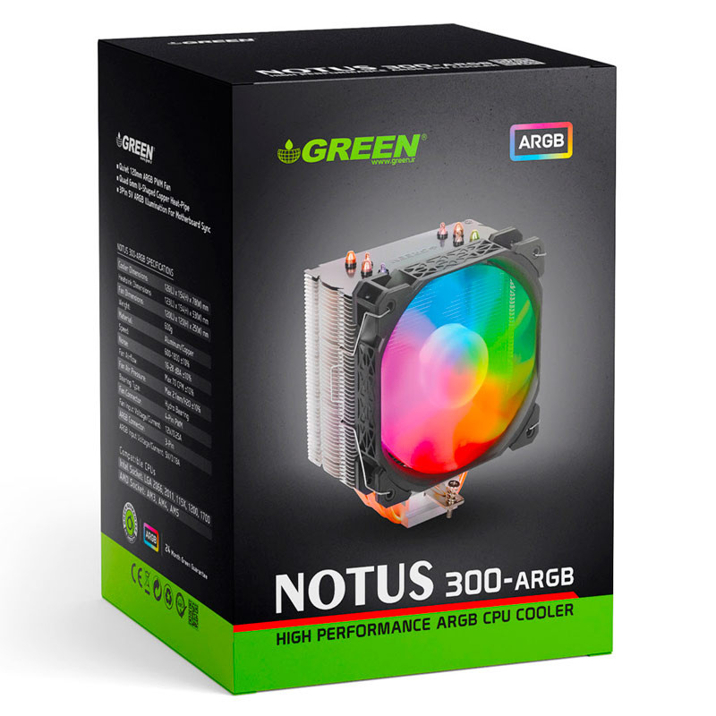فن خنک کننده CPU گرین Green NOTUS 300-ARGB — تصویر ۷