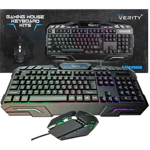 کیبورد و ماوس گیمینگ با سیم وریتی مدل V-KB6126GCW ا Verity V-KB6126GCW Gaming Keyboard and Mouse