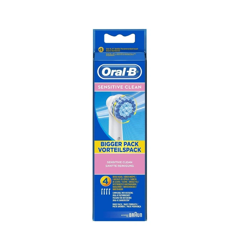 سری یدک مسواک برقی اورال بی مدل سنسیتیو کلین (Sensitive clean) بسته 4 عددی — تصویر ۳