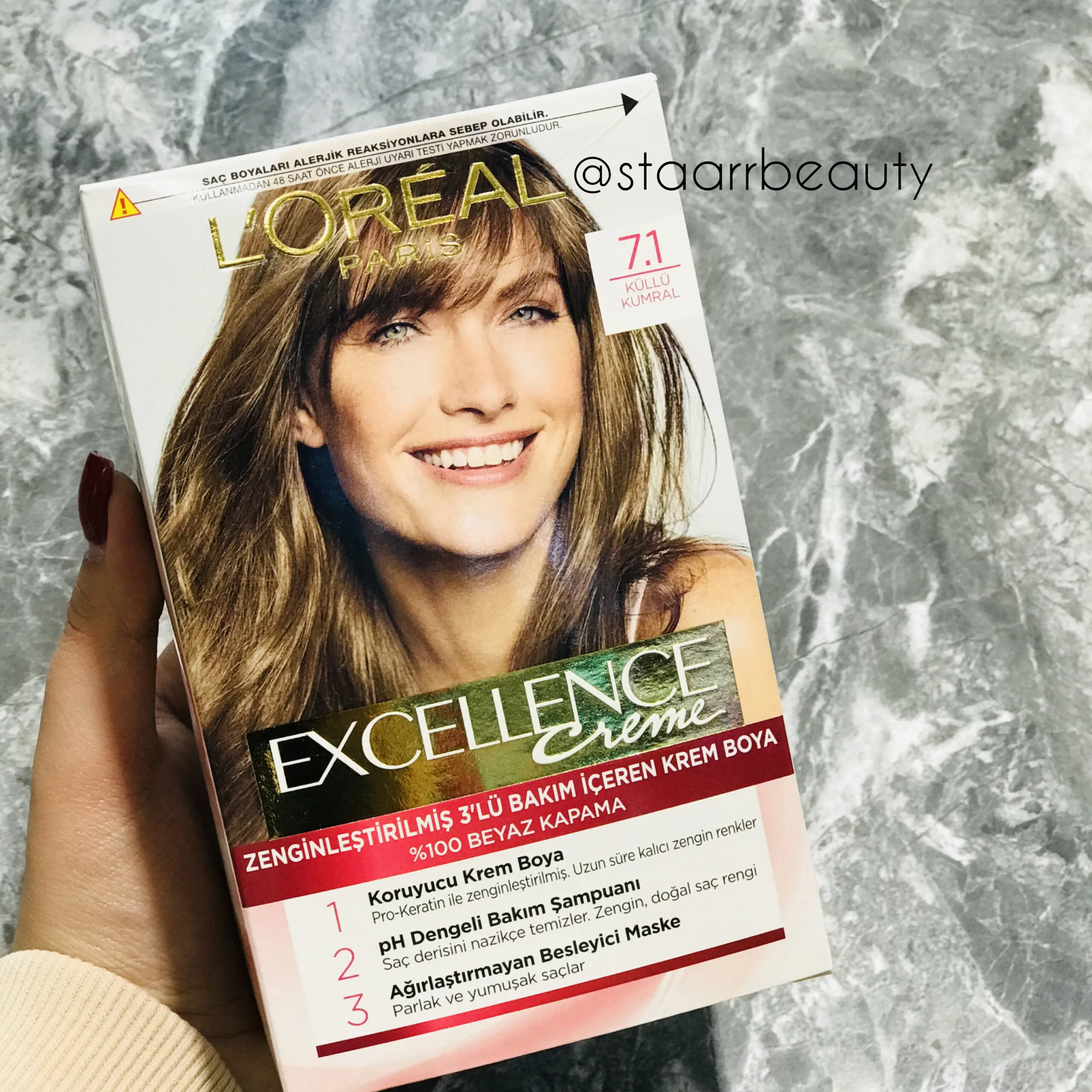 کیت رنگ مو لورآل مدل Excellence شماره 7.1