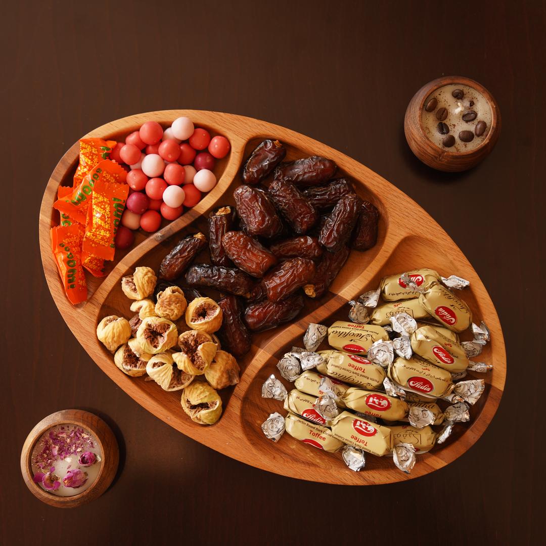 اردوخوری چوبی بیضی 3خانه دفرمه — تصویر ۲