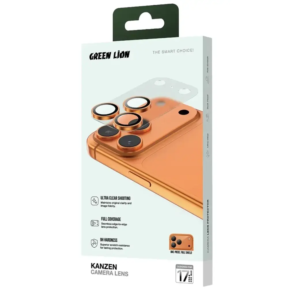 محافظ لنز آیفون 17 PRO و PROMAX گرین لاین مدل Kanzen GNKZCL17PM — تصویر ۳