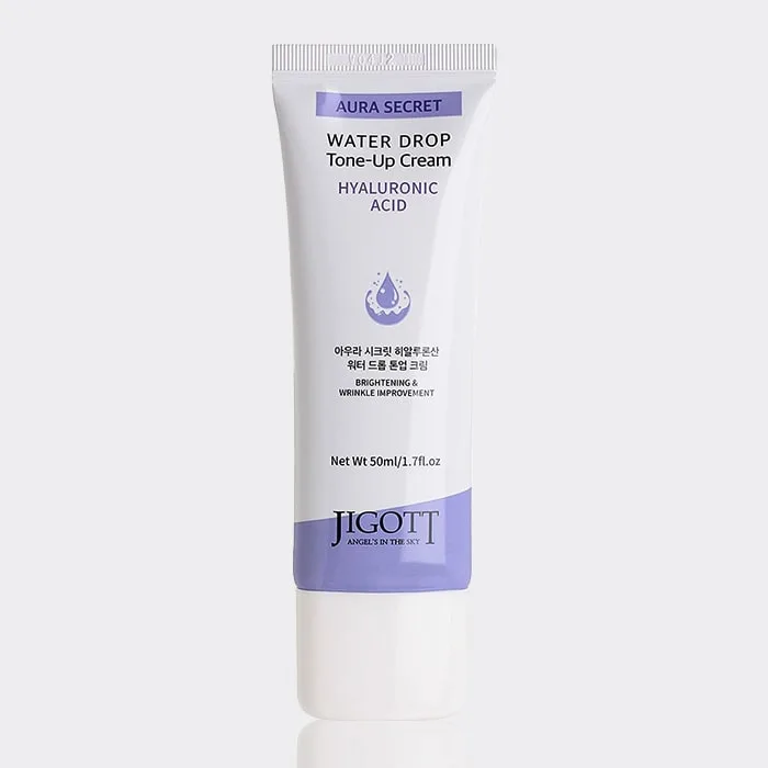 کرم آبرسان و مرطوب کننده هیالورونیک اسید جیگوت Jigott Aura Secret Hyaluronic Acid Water Drop Tone-up Cream 50ml