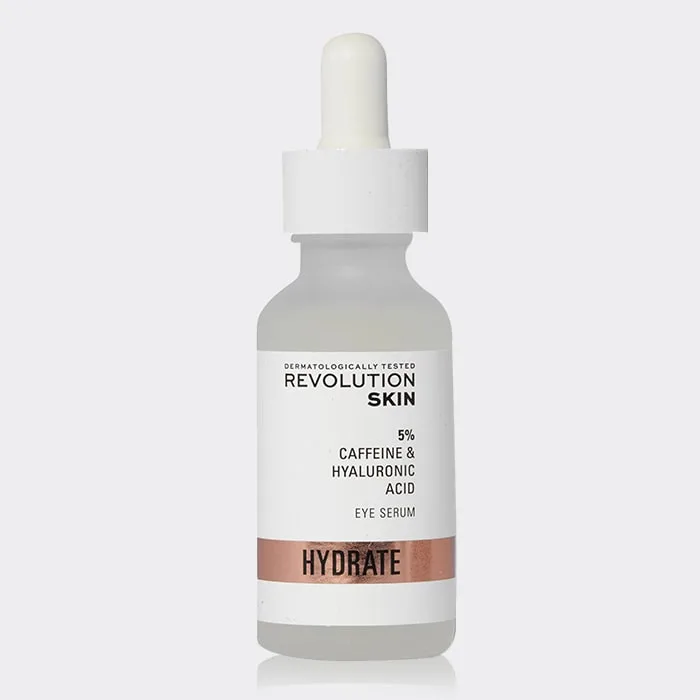 سرم دور چشم کافئین رولوشن 30 میل مدل Revolution 5% Caffeine + Hyaluronic Acid Serum