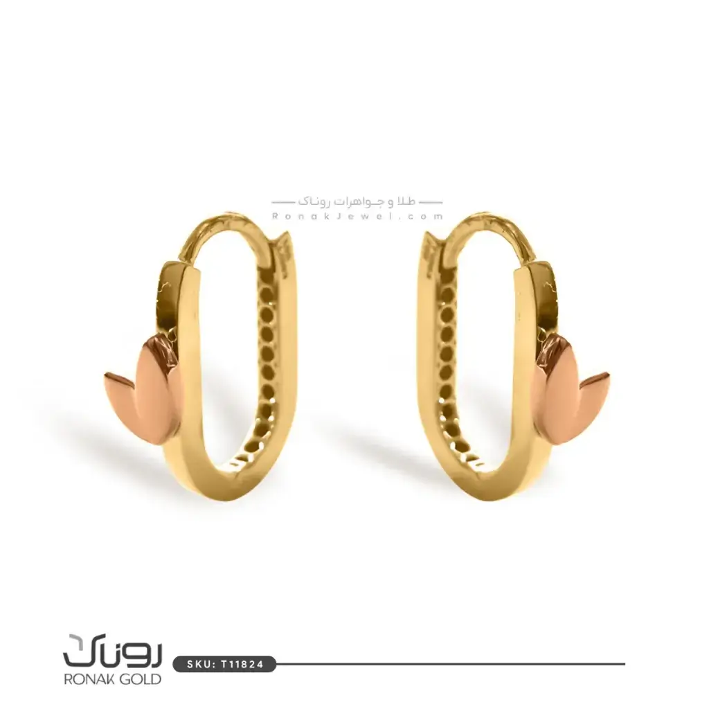 گوشواره طلا برگ مینیمال