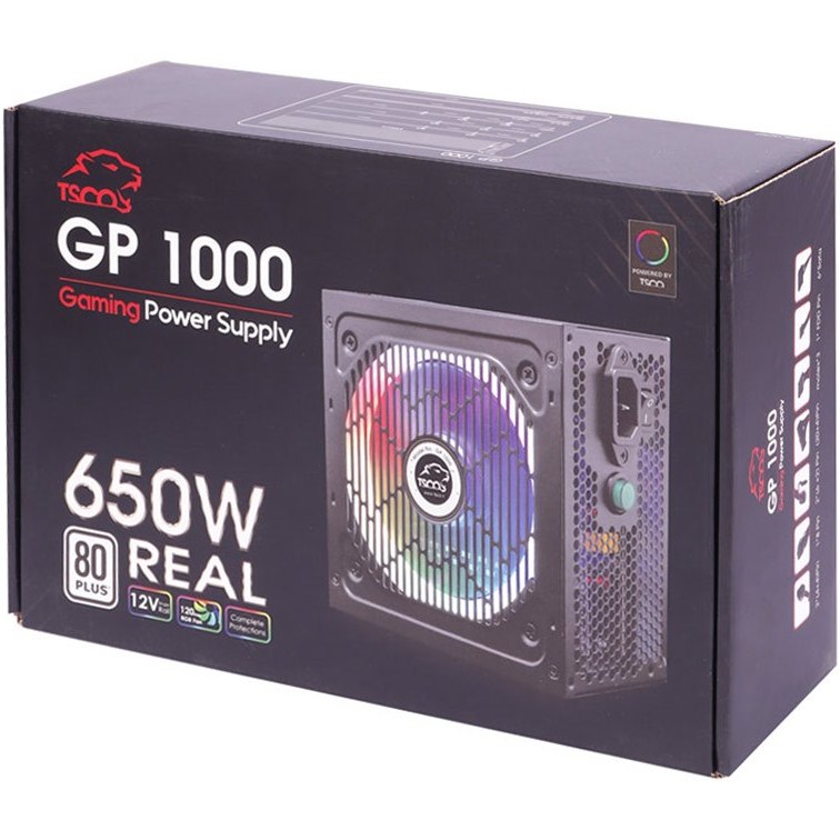 منبع تغذیه کامپیوتر تسکو مدل GP 1000 RGB 80 Plus White توان 650 وات