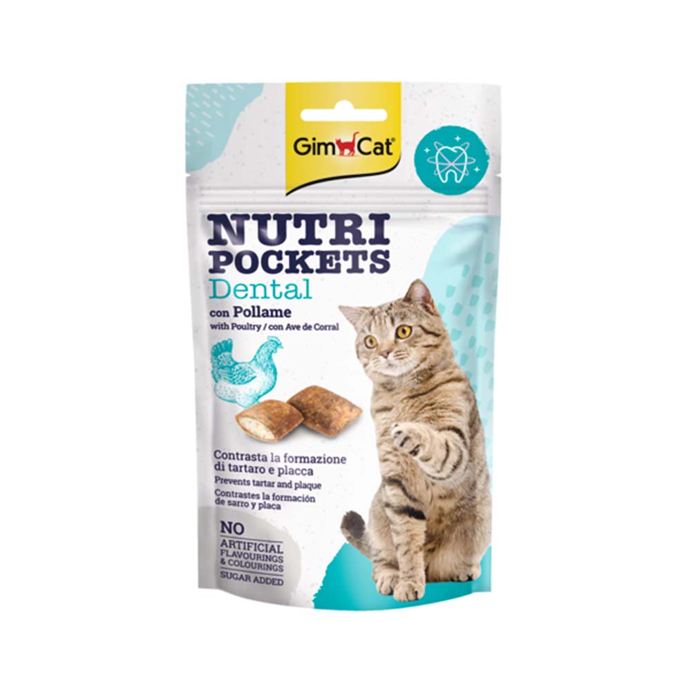 تشویقی مغزدار گربه GimCat با طعم مرغ و خاصیت دنتال وزن 60 گرم