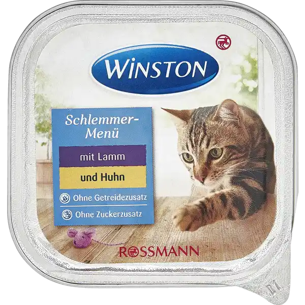 ووم گربه😸 وینستون با طعم گوشت بره و مرغ وزن 100 گرم