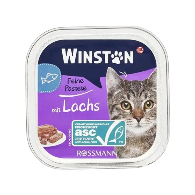 ووم گربه😸 وینستون با طعم ماهی سالمون وزن 100 گرم
