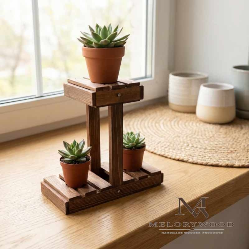 استند گلدان چوبی رومیزی مدل mini — تصویر ۴