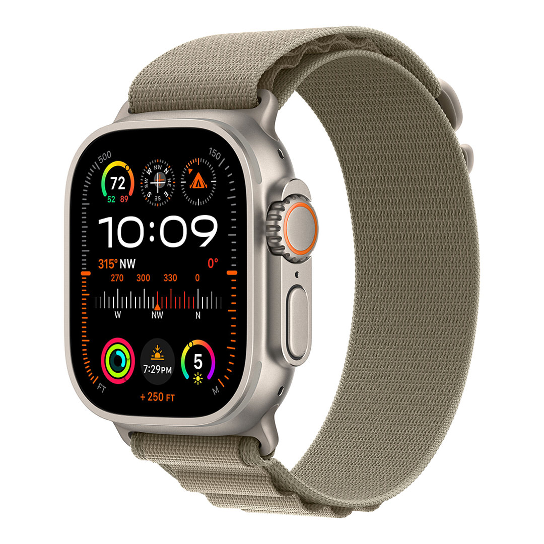 ساعت هوشمند اپل Titanium Watch Ultra 2 مدل ۴۹ میلی متری با بند Alpine Loop