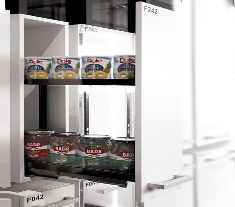 سوپر جا بطری زیر صفحه استیل و شیشه ریل از کف یونیت عرض 45 فانتونی کد F342
