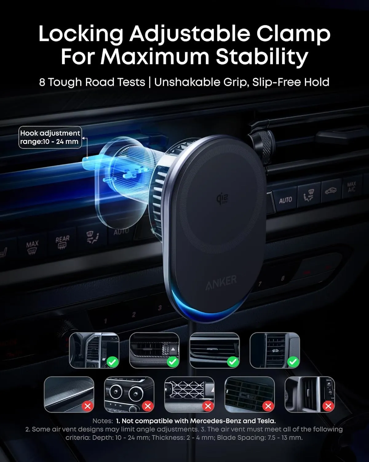 شارژر بی سیم انکر Anker Prime MagSafe Car Mount Charger — تصویر ۴