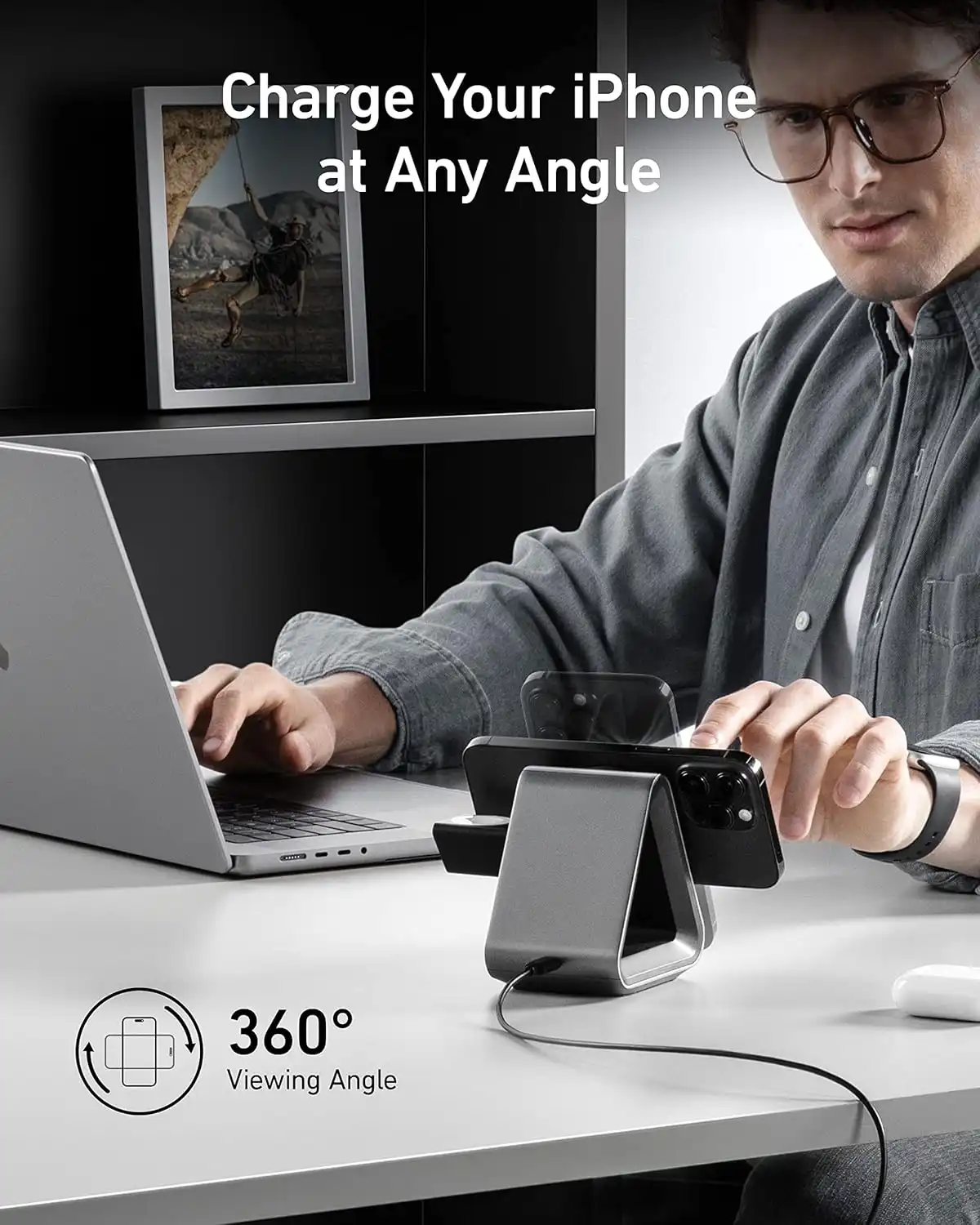 شارژر بی سیم 3 در 1 انکر Anker 737 MagGo Charger 3 in 1 — تصویر ۵