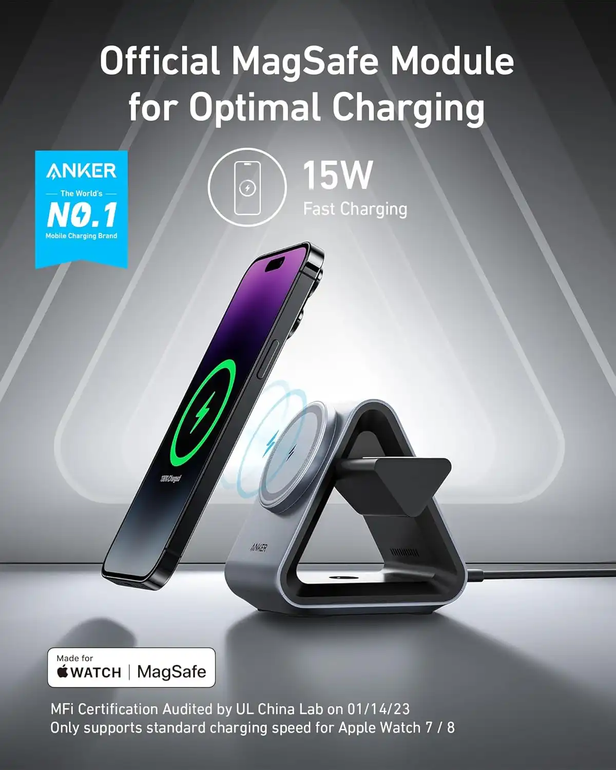 شارژر بی سیم 3 در 1 انکر Anker 737 MagGo Charger 3 in 1 — تصویر ۷