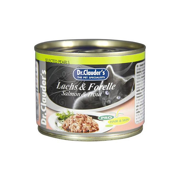 کنسرو گربه پوست و مو با طعم ماهی دکتر کلودرز – Lachs &amp; Forelle