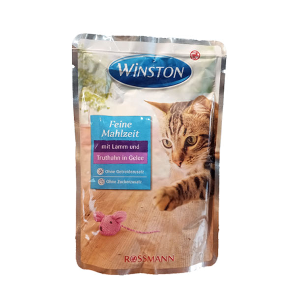 پوچ گربه با طعم بره و بوقلمون ژله ای وینستون – Winston