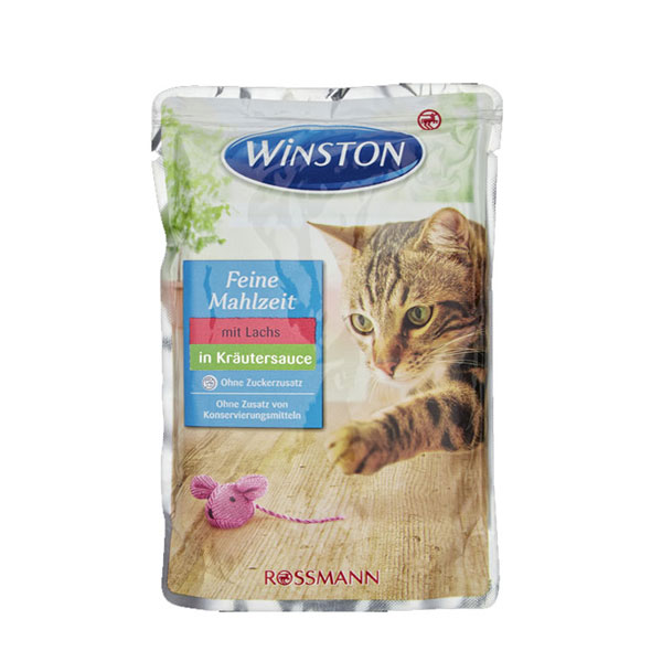 پوچ گربه با طعم ماهی سالمون در ژله گیاهی وینستون – Winston
