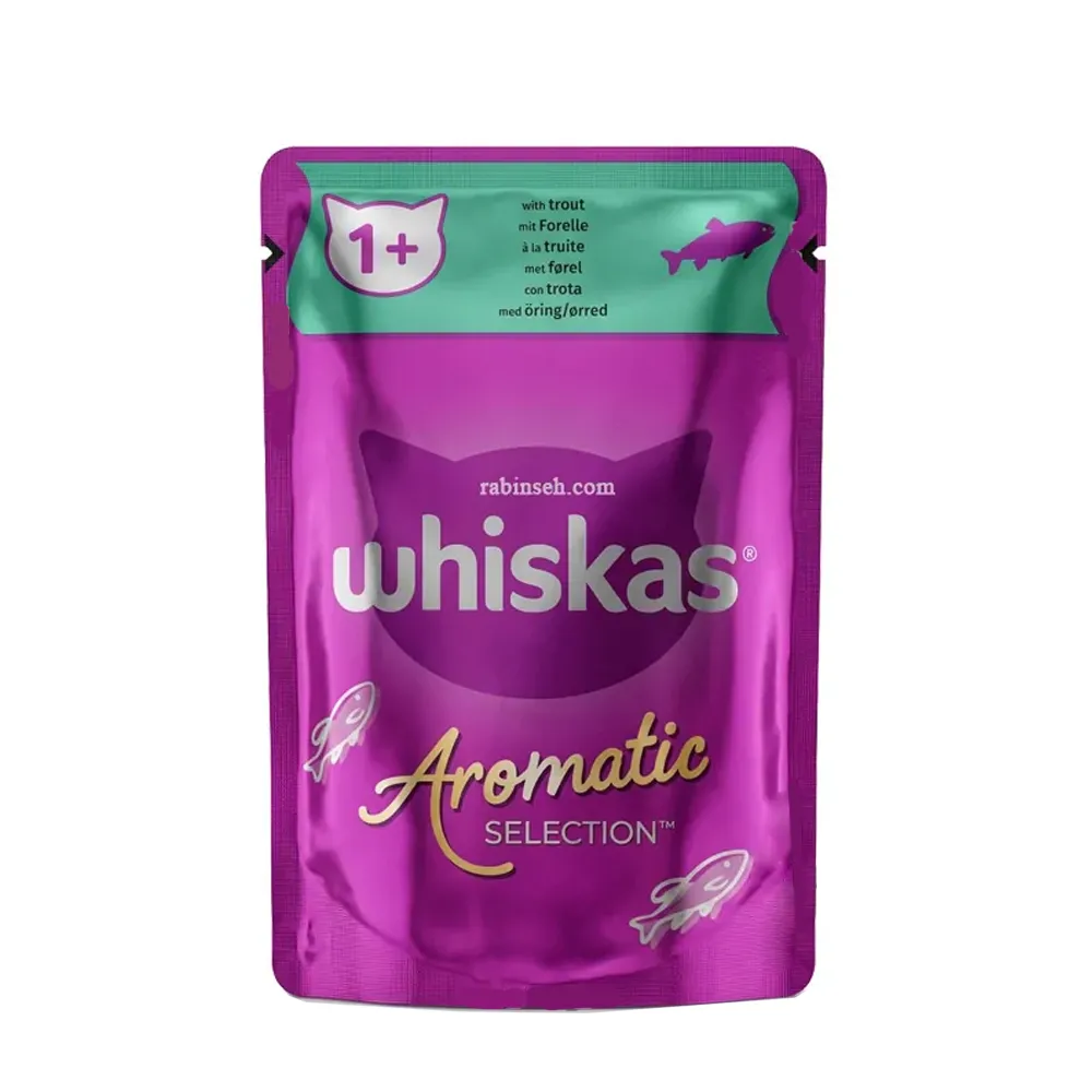 غذای پوچ گربه با طعم ماهی قزل آلا ویسکاس خورشت 85 گرم – Whiskas