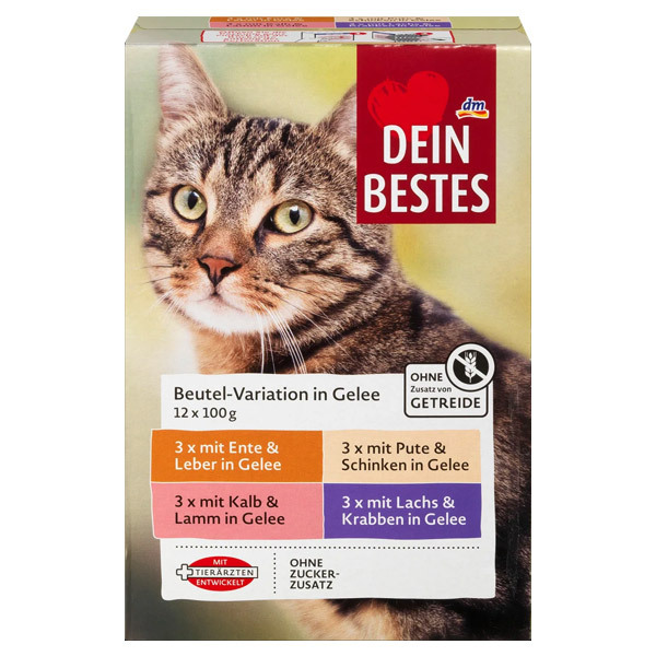 پوچ گربه دین بستس با 4 طعم متفاوت به صورت ژله ای – DM Dein Bestes — تصویر ۲