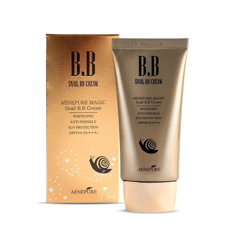 بی بی کرم روشن کننده و ضد چروک حلزون Aenepure Magic Snail BB SPF50+ PA+++ UV Whitening Wrinkle Care 50ml — تصویر ۲