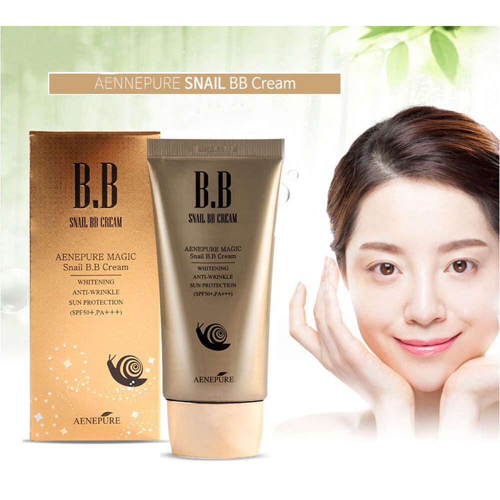 بی بی کرم روشن کننده و ضد چروک حلزون Aenepure Magic Snail BB SPF50+ PA+++ UV Whitening Wrinkle Care 50ml — تصویر ۷